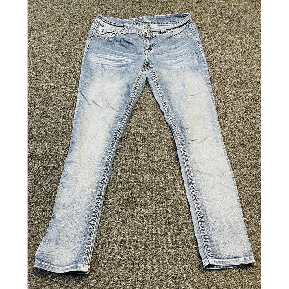 Ariya Jeans Womens 11/12 Blue Denim Stretch Cotton Low Rise Western Aesthetic